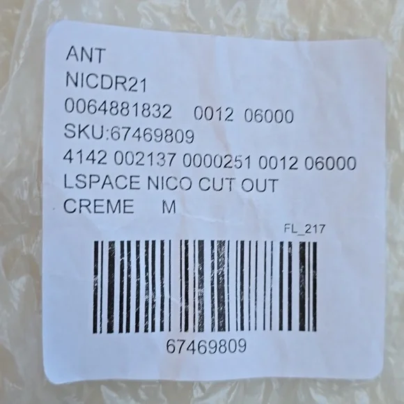 NWT L'Space Nico cut-out midi dress in cream size medium - Picture 10 of 14